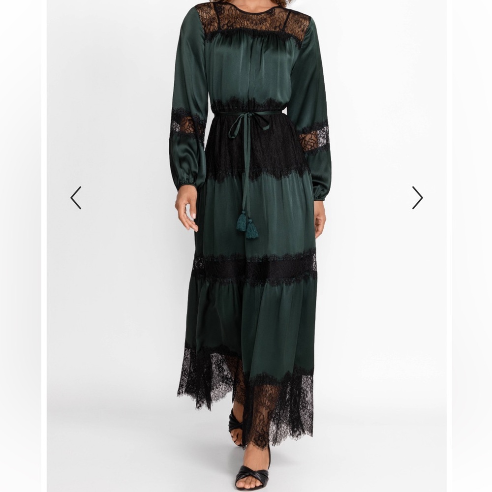 New Women’s Johnny Was Midnight 100% Silk Maxi Dress (musing black slip!) - Picture 3 of 13